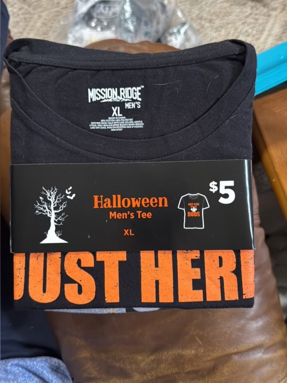 'Men’s ‘Just Here for the Boos' Halloween T-Shirt - Black